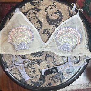 Urban Outfitters Sheer Bralette with Shell Embroidery